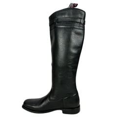 Bota Gaúcha Masculina Antômic Gel Bico Quadrado Floater Preto/Cost Preto Sola Milão Preta/Azul Ref;7700-U0001-1