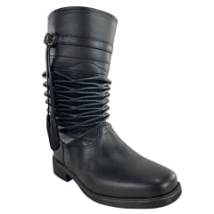 Bota Gaúcha Sanfonada Masculina ADS Preto Solado De Borracha