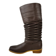 Bota Gaúcha Masculina Angoneze Couro Marrom Sanfonada Sola Couro Ref: 159