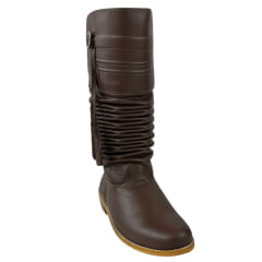 Bota Gaúcha Masculina Angoneze Couro Marrom Sanfonada Sola Couro Ref: 159