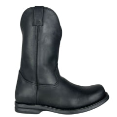 Bota Masculina Anatomic Gel Confort Couro Mustang Preto/Cost Preto Sola Magnum Preta/Vermelho Ref:4590