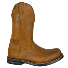 Bota Masculina Anatomic Gel Couro Confort Vintage Conhaque Café Sola Magnum Preta E Vermelha Ref:4590