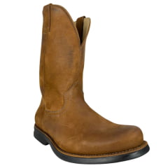 Bota Masculina Anatomic Gel Couro Confort Vintage Conhaque Café Sola Magnum Preta E Vermelha Ref:4590