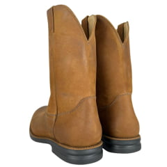Bota Masculina Anatomic Gel Couro Confort Vintage Conhaque Café Sola Magnum Preta E Vermelha Ref:4590