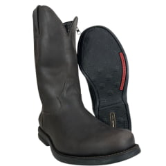 Bota Masculina Anatomic Gel Texana Conforto Advance Com Zíper Couro Mustang Brown Cost Café Ref:4592