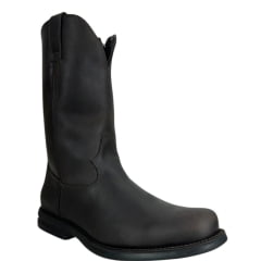 Bota Masculina Anatomic Gel Texana Conforto Advance Com Zíper Couro Mustang Brown Cost Café Ref:4592