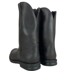 Bota Masculina Anatomic Gel Texana Conforto Advance Com Zíper Couro Mustang Brown Cost Café Ref:4592