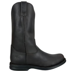 Bota Masculina Anatomic Gel Texana Conforto Advance Com Zíper Couro Mustang Brown Cost Café Ref:4592