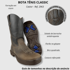 Bota Tênis Masculina Classic Bico Quadrado Ranch Castor Ref. 2963