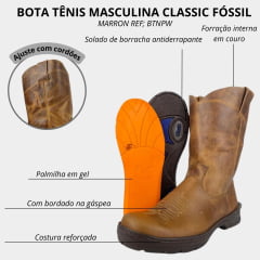 Bota Tênis  Masculina Classic Marrom Fóssil Ref:BTNPW-FÓSSIL