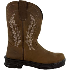 Bota Texana Masculina Goyazes Bico Redondo Couro Dakar Moucha Mouse REF:259401-CE