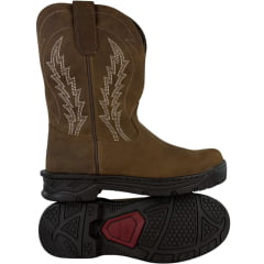 Bota Texana Masculina Goyazes Bico Redondo Couro Dakar Moucha Mouse REF:259401-CE