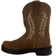 Bota Texana Masculina Goyazes Bico Redondo Couro Dakar Moucha Mouse REF:259401-CE