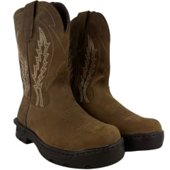 Bota Texana Masculina Goyazes Bico Redondo Couro Dakar Moucha Mouse REF:259401-CE