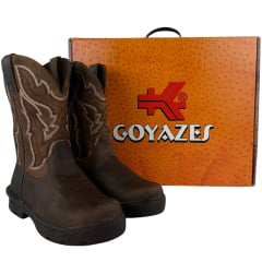 Bota Texana Masculina Goyazes Bico Redondo Dallas Tabaco/Dallas Furtacor Solado EDGE REF:249401-CE-01