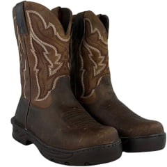 Bota Texana Masculina Goyazes Bico Redondo Dallas Tabaco/Dallas Furtacor Solado EDGE REF:249401-CE-01