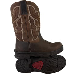 Bota Texana Masculina Goyazes Bico Redondo Dallas Tabaco/Dallas Furtacor Solado EDGE REF:249401-CE-01