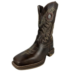 Bota Texana Marrom Masculina Durango Com Bordado no Cano Solado Jump