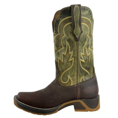 Bota Texana Masculina Goyazes Sprinter Café/Ambar Couro Dallas Café/Folha Cano Bordado REF: 254803-CS-03