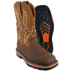 Bota Texana Masculina Goyazes Bico Quadrado Work Waterproof Nobuck Oil Café Terra 267402-CHK-07 Bota Texana Masculina Goyazes Bico Quadrado Work Waterproof Nobuck Oil Café Terra 267402-CHK-07