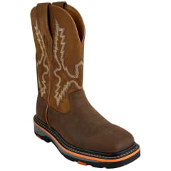 Bota Texana Masculina Goyazes Bico Quadrado Work Waterproof Nobuck Oil Café Terra 267402-CHK-07