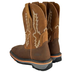 Bota Texana Masculina Goyazes Bico Quadrado Work Waterproof Nobuck Oil Café Terra 267402-CHK-07
