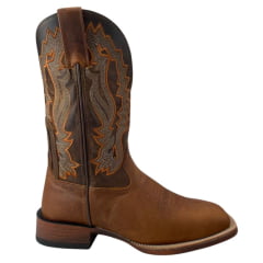 Bota Texana Masculina Bico Quadrado Power Dallas Terra Couro Furta Cor - Ref.236501-CP