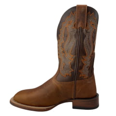 Bota Texana Masculina Bico Quadrado Power Dallas Terra Couro Furta Cor - Ref.236501-CP