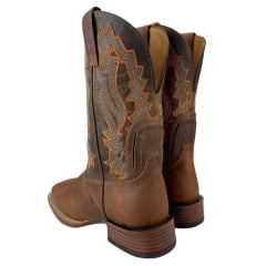 Bota Texana Masculina Bico Quadrado Power Dallas Terra Couro Furta Cor - Ref.236501-CP