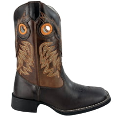 Bota Texana Masculina Big Bull Bico Quadrado Fóssil Marrom 530C