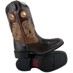 Bota Texana Masculina Big Bull Bico Quadrado Fóssil Marrom 530C