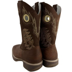 Bota Texana Masculina Big Bull Bico Quadrado Couro Canguru/Bufalino Castor REF:900-530A