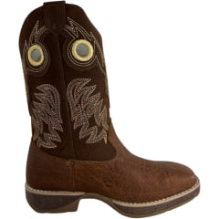 Bota Texana Masculina Big Bull Bico Quadrado Couro Canguru/Bufalino Castor REF:900-530A