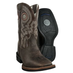 Bota Texana Masculina Durango Kit Flex Couro Marrom Cano Bordado Em Cru E Marrom Bota Texana Masculina Durango Kit Flex Couro Marrom Cano Bordado Em Cru E Marrom