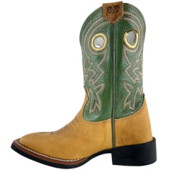 Bota Texana Masculina Durango Cano Verde Com Bordado