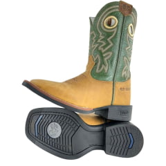 Bota Texana Masculina Durango Cano Verde Com Bordado