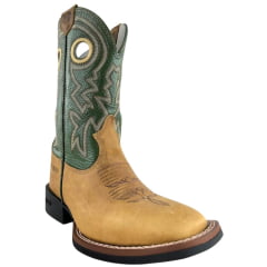 Bota Texana Masculina Durango Cano Verde Com Bordado