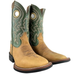 Bota Texana Masculina Durango Cano Verde Com Bordado