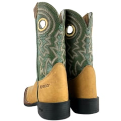 Bota Texana Masculina Durango Cano Verde Com Bordado