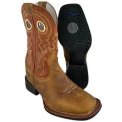 Bota Texana Masculina Durango Caramelo Cano Bordado Amarelo Bota Texana Masculina Durango Caramelo Cano Bordado Amarelo