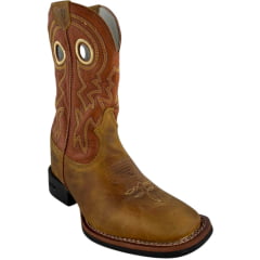 Bota Texana Masculina Durango Caramelo Cano Bordado Amarelo