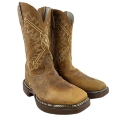 Bota Texana Masculina Durango Caramelo Solado Desenhado Saloon White Mustang