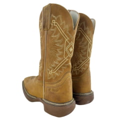 Bota Texana Masculina Durango Caramelo Solado Desenhado Saloon White Mustang