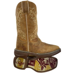 Bota Texana Masculina Durango Caramelo Solado Desenhado Saloon White Mustang