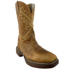Bota Texana Masculina Durango Caramelo Solado Desenhado Saloon White Mustang