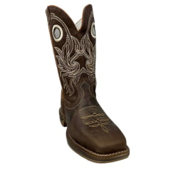 Bota Texana Masculina Durango Couro Med Dog Café Com Bordado Cru Bico Quadrado Diamond Jumpx REF: 2123202130DJX