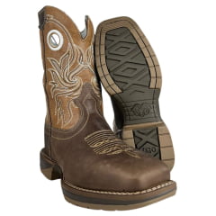Bota Texana Masculina Durango Couro Med Dog Marrom/Bronze Solado Diamond Jump Ref 2123202122DJX