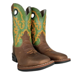 Bota Texana Masculina Durango Couro Red Dog Havana Oliva Bordado Laranja Solado Cost Gel Preto Ref 120126G2P