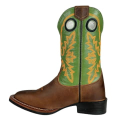 Bota Texana Masculina Durango Couro Red Dog Havana Oliva Bordado Laranja Solado Cost Gel Preto Ref 120126G2P