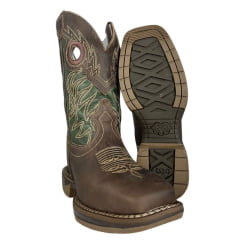 Bota Texana Masculina Durango Couro Red Dog Oliva Solado Diamond Jump Ref 2124007226DJX